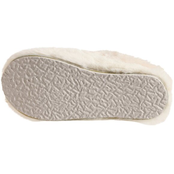 NEW Lemon Tipped Faux-Fur Scuff Slippers in Medium white For Women 1125 1s1 - Picture 4 of 5